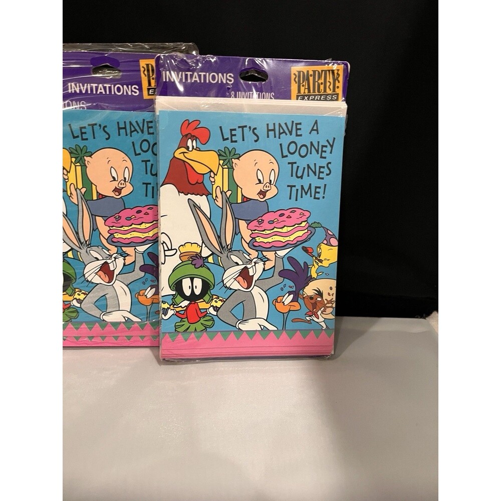 LOONEY TUNES LOT OF 3 - 8PC INVITATIONS HALLMARK NEW 1997
